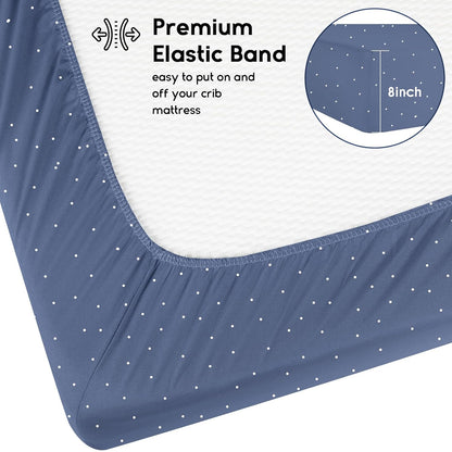 Yoofoss Baby Crib Sheets for Boys Girls, Fitted Crib Sheet 2 Pack for Standard Crib and Toddler