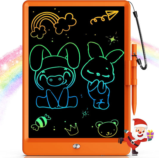 Bravokids LCD Writing Tablet for 3-8 Year Olds - 10 Inch Doodle Board Electronic Drawing Pad, Educational Gift for Kids (Orange)