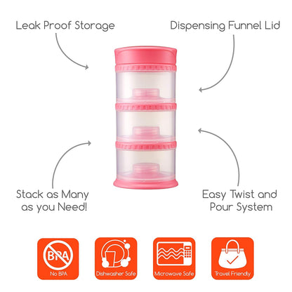 Innobaby Packin' Smart Stackable and Portable Storage System for Formula, Liquid, Baby Snacks and