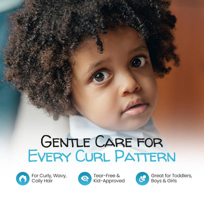Kids Curly Hair Gift Set | 2-in-1 Kids Shampoo & Conditioner, Curl Cream, & Leave-In Conditioner |