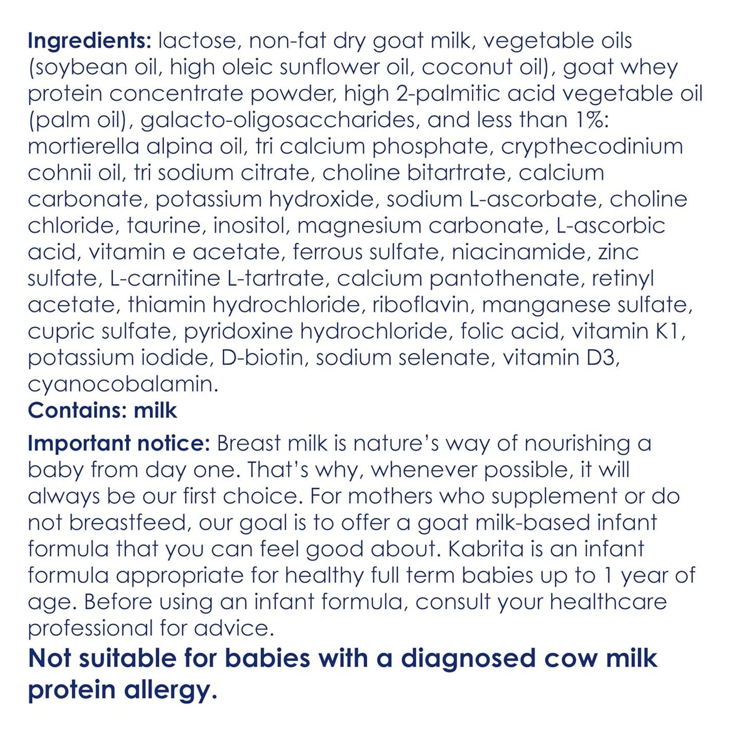 Kabrita Goat Milk Infant Formula - Easy to Digest Baby Formula 0-12 Months - Contains Prebiotics