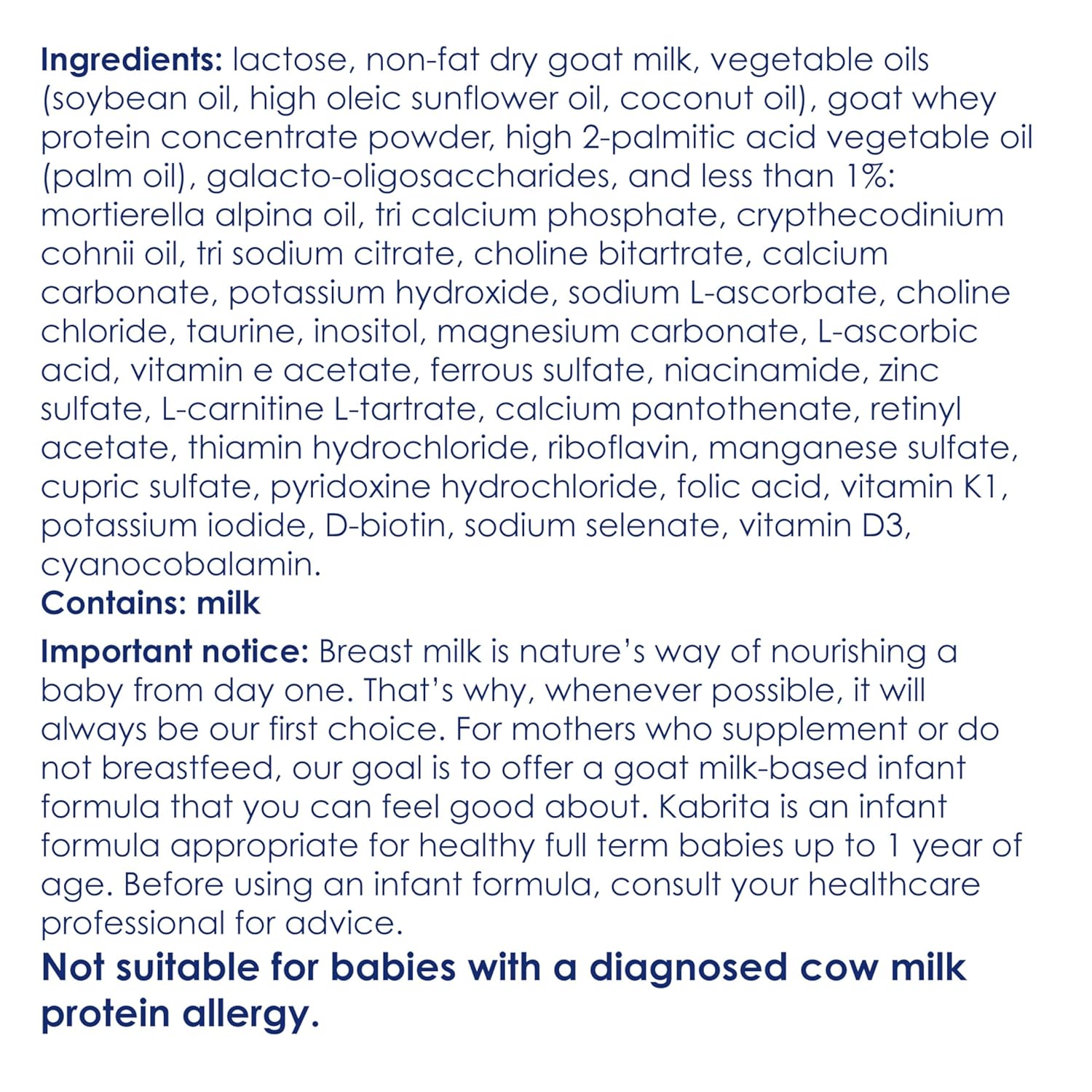 Kabrita Goat Milk-Based Infant Formula – 28oz – Pack of 2 – Natural, Gentle Baby Formula
