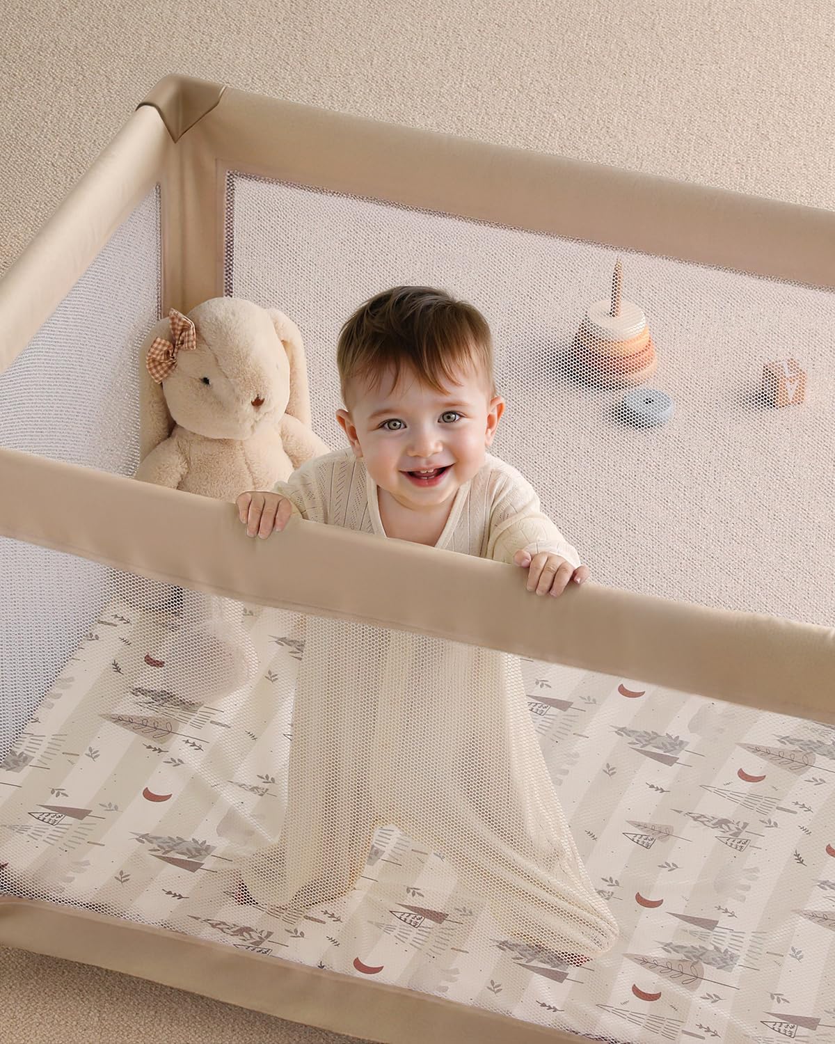 Yoofoss Baby Pack and Play Sheets 2 Pack for Boys and Girls - 38x26 Mini Crib Sheets Fitted Neutral