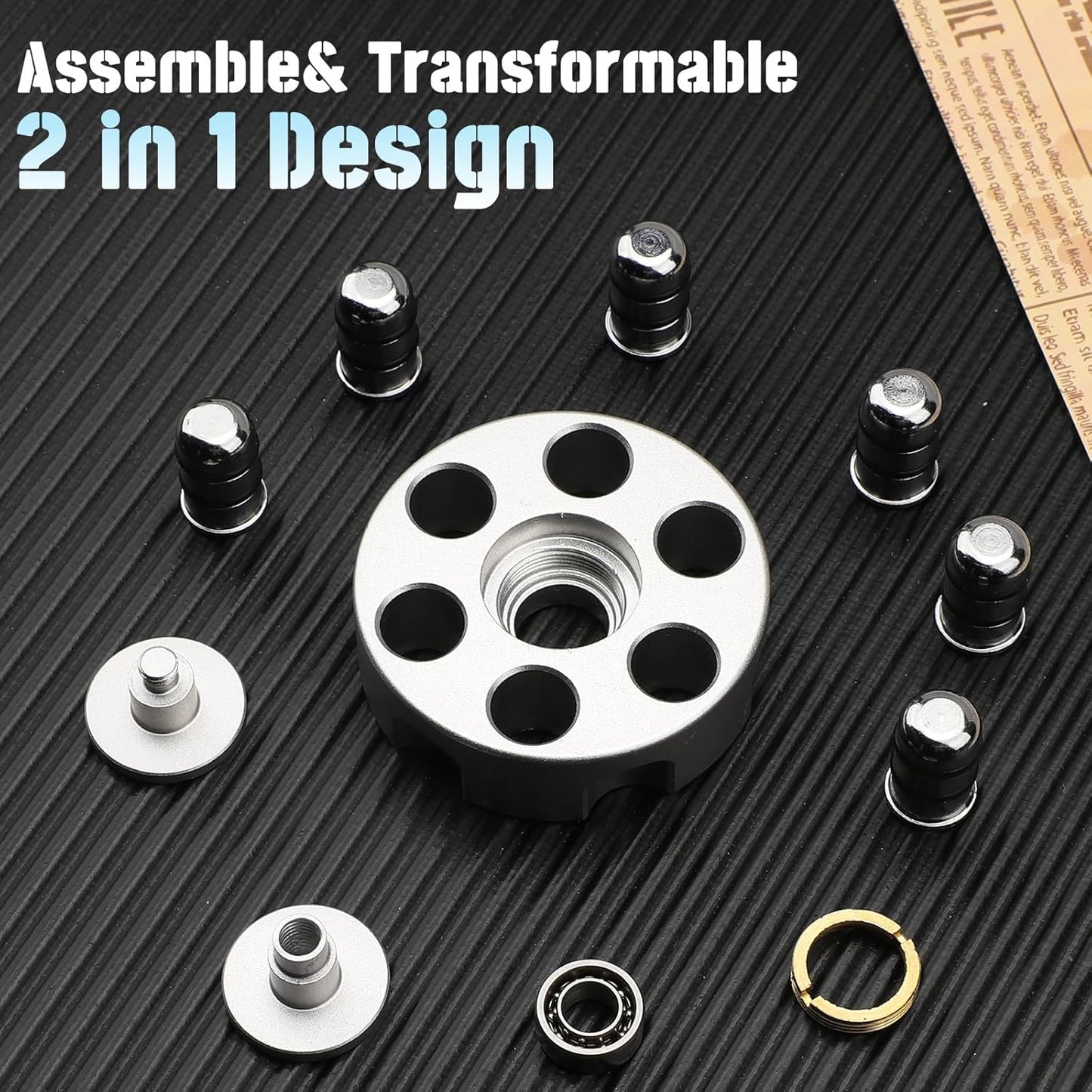 Cool Alloy Fidget Spinner Toys Metal for Kids Adults, Fidget Cube Block Chain Small Sensory Gadget Finger Hand Spinner Cool Gadget Stuff Gift for Men, Desk Spining Top Toy Best Gift Party Favors
