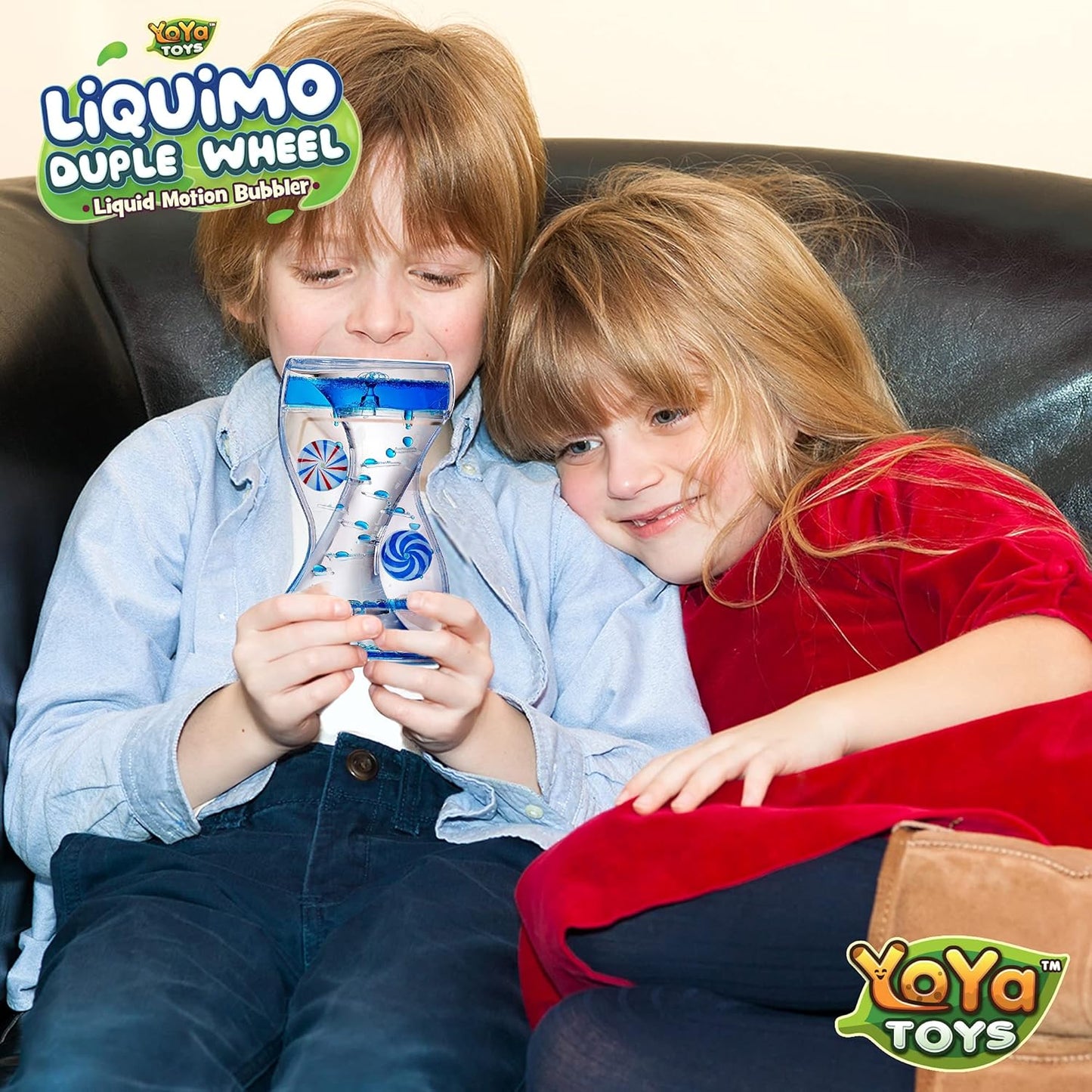 YoYa Toys Liquimo Liquid Motion Bubbler Duple Wheel for Kids - Satisfying Toys for Stress, Anxiety Relief, Autism - Fidget Toy Can Be Used As an Office Desk Toy Timer, Holiday Stocking Stuffers