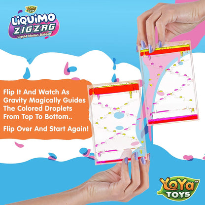 YoYa Toys Liquimo Liquid Zig Zag Motion Bubbler for Kids and Adults - Satisfying Toys for Stress and Anxiety Relief - Fidget Toy Can Be Used as a Colorful Kitchen Timer - 3 Pack