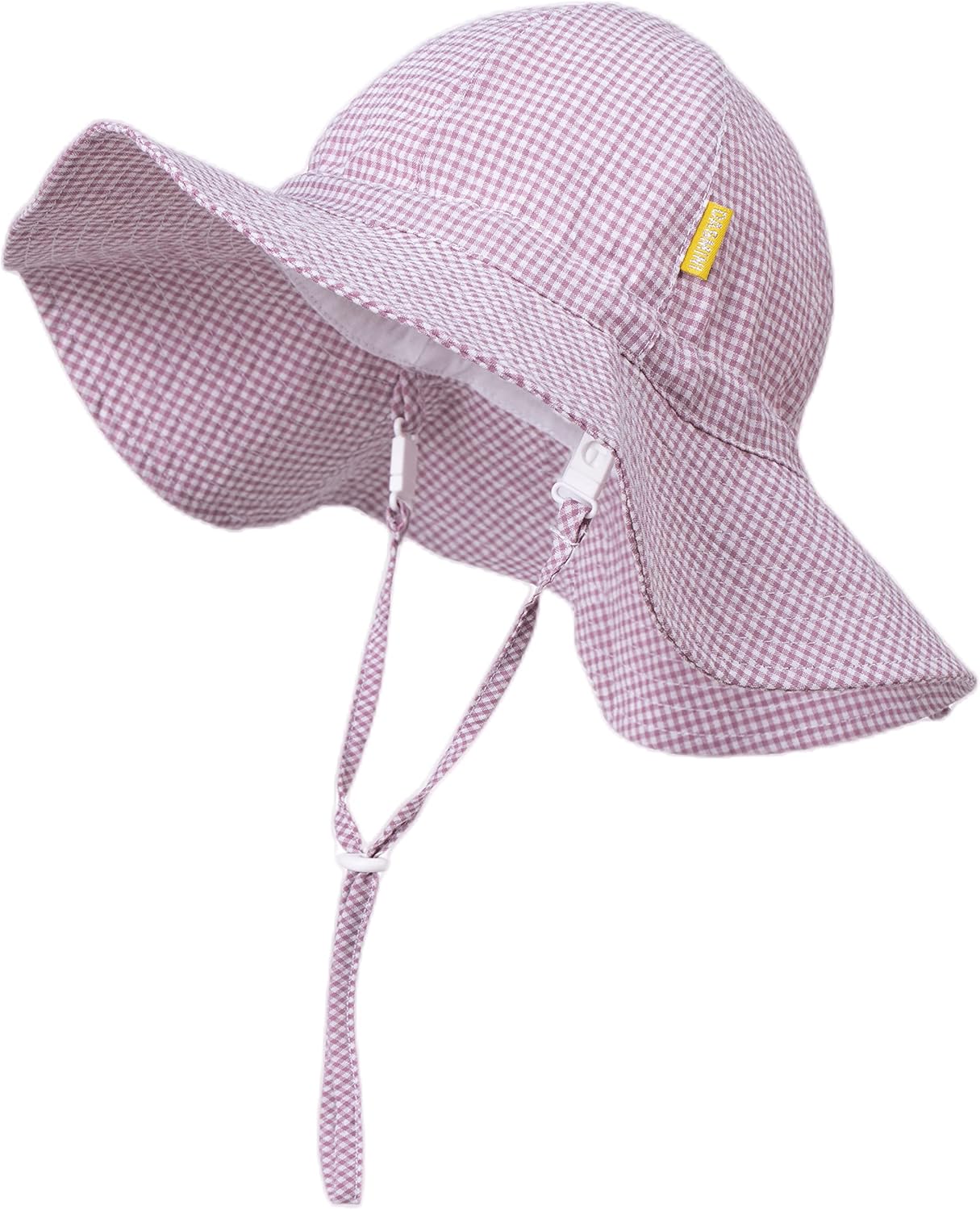 Baby & Toddler Wide Brim Sun Hats UPF 50+ Sun Protection Bucket Cap Cute Adjustable Hat in Seersucker