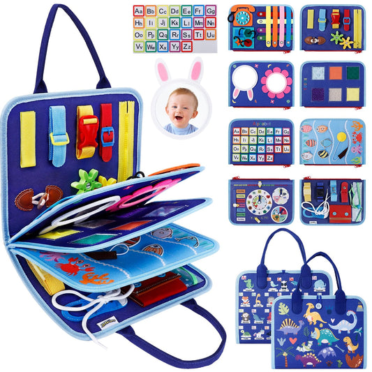 JHkim Busy Board Montessori Toys for Boys Girls Gifts, Sensory Toy, Educational Activities Travel
