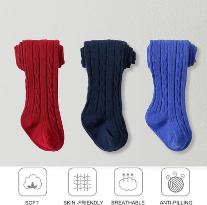 EPEIUS Baby Girl Tights Thick Cable Knit Leggings Stockings Cotton Pantyhose for Newborn Infant Toddler 3/4/5/6 Pack