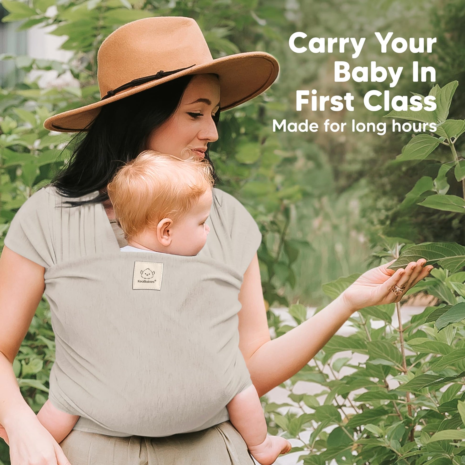KeaBabies Baby Wrap Carrier, All in 1 Original Baby Carrier (Stone Gray)