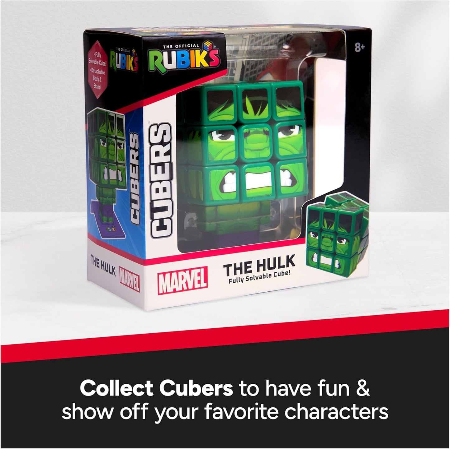Rubik's Cube Hulk Cuber, Problem-Solving Challenging Brain Teaser Collectible Hulk Fidget Toy, for Adults & Kids Ages 8+