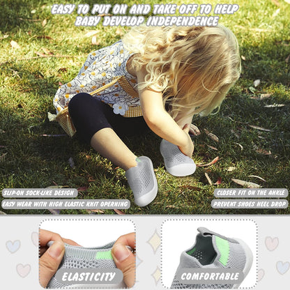 Charrost Toddler Baby Girl Boy First Walking Shoes Checkered Sneakers Sizes 3/4/5/6/7/8T. Soft, Cute,Flexible for First Walkers. Non-Slip, Slip On, Wide Toe Box Indoors Outdoors
