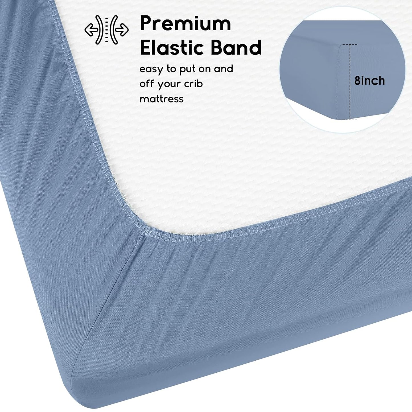 Yoofoss Baby Crib Sheets for Boys Girls, Fitted Crib Sheet 2 Pack for Standard Crib and Toddler