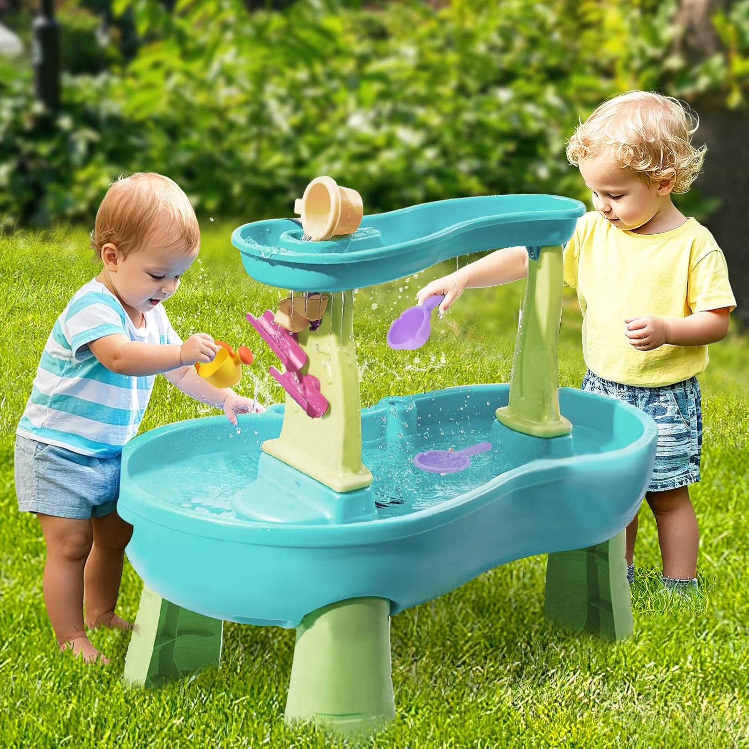 Small Soft Bath Toys for Toddlers 1-3 - Super Easy to Clean Water Table Toys Baby Tub Swimming Pool