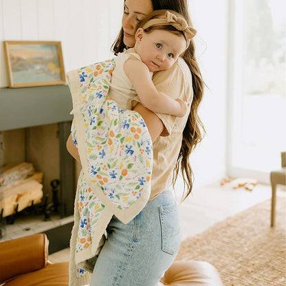 Little Unicorn Newborn Receiving Quilt | Ultra- Soft, Multi-Layered Muslin Fabric | Gift for