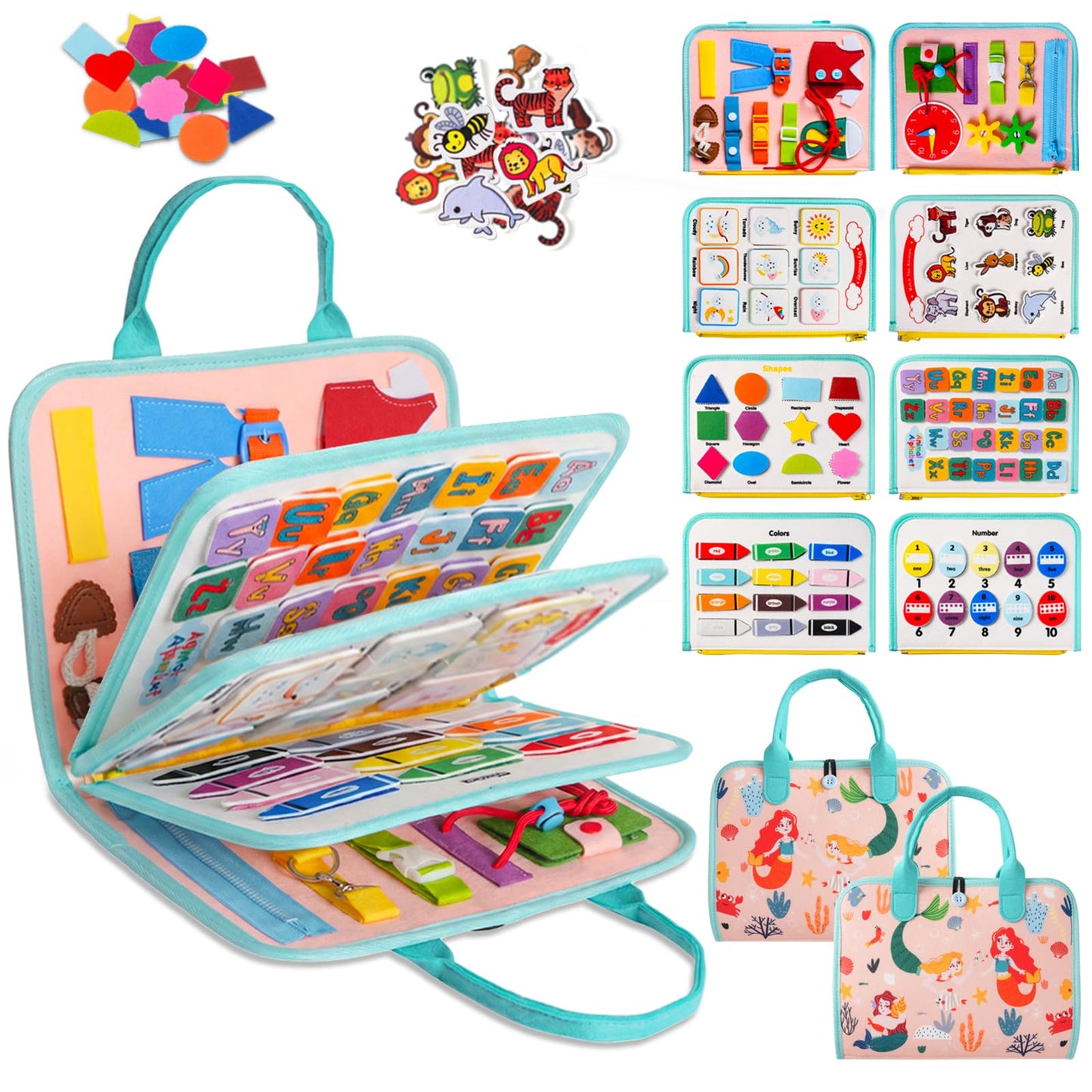 Teefrye Toddlers Busy Board Montessori Toys for Old 1-3 Year Girl Busy Book