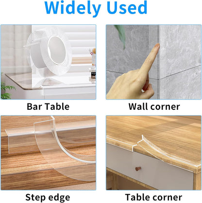 0.8 in x 13.12 FT,Edge Corner Protector Baby Proofing,Soft Clear Furniture Table Corner Guard & Edge Safety Cabinet Door Bumper,Crib Bumpers,Window Sill Protector,Wall Protector