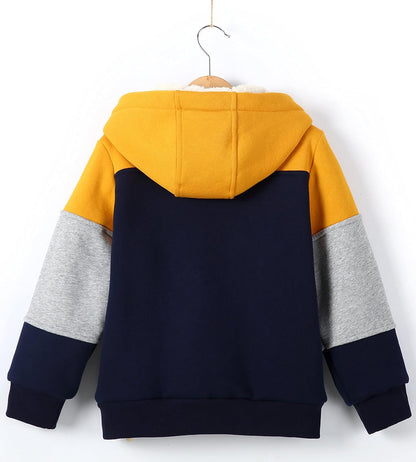 Bumeex Kids Boy's Girl's Sherpa Fleece Lined Jacket Spring Fall Winter Zip up Sweatshirt Hoodie 2-14Y(Toddler/Kid)