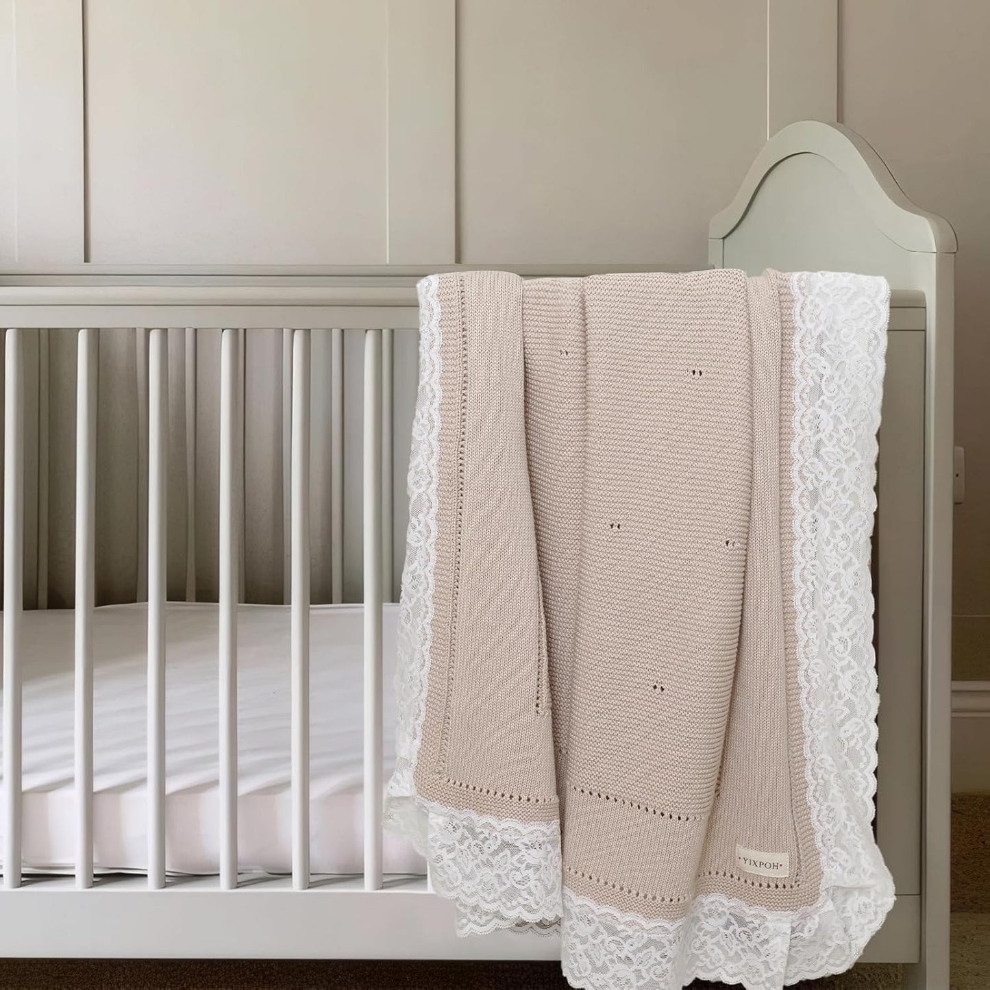 100% Organic Cotton Baby Blanket Knitted Softer Receiving Swaddle Warm Cozy Cuddle Crib Blanket for