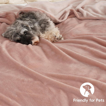 PHF Ultra Soft Fleece Blanket Twin Size, No Shed No Pilling Luxury Plush Cozy 300GSM Lightweight