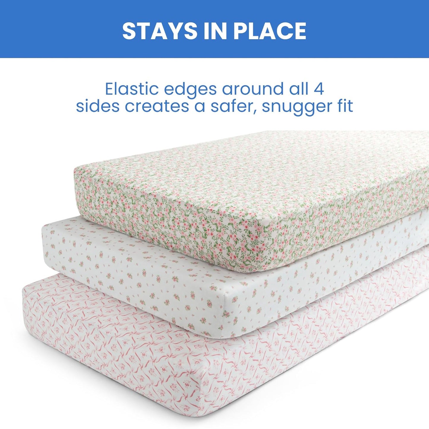 Delta Children Fitted Crib Sheets for Girls and Boys - Crib Sheet for Standard Crib and Toddler
