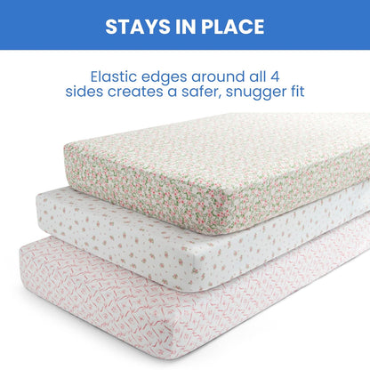 Delta Children Fitted Crib Sheets for Girls and Boys - Crib Sheet for Standard Crib and Toddler