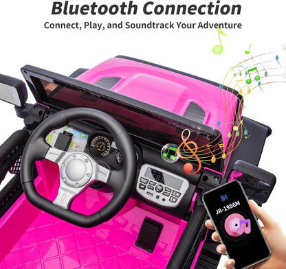 24V Kids Ride on Toy, Kids Electric Vehicles Car Ride on Car Truck for Toddlers with Remote Control, 2x200W Motor - Pink