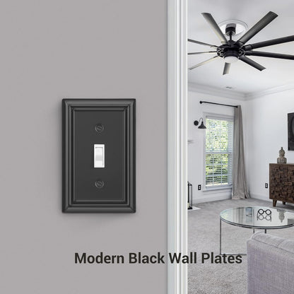 DEWENWILS 4-Pack Toggle Wall Plates, Metal Light Switch Cover with Black Finish, Heavy Duty Face Plates for Home Decor