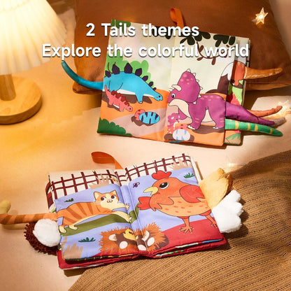 TUMAMA TK 2PCS Baby Books 0-6 Months, Soft Cloth Books for Babies Infants Toddler, Touch and Feel Crinkle Cloth Books 6 to 12 Months, Early Development Interactive Toys Gifts for Boys Girls