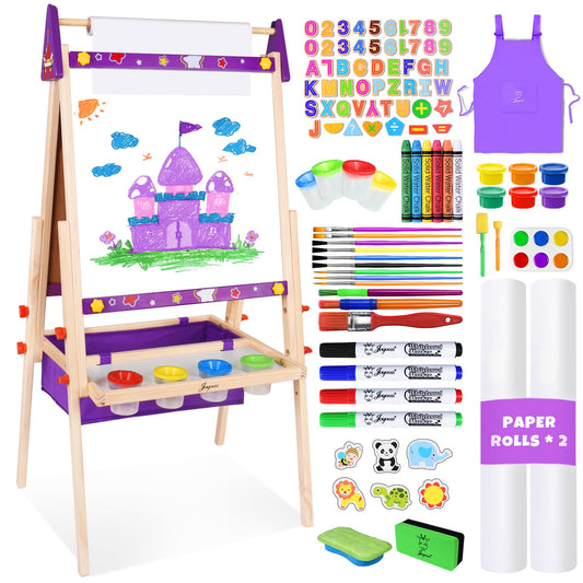 Joyooss Art Easel for Kids Easel for Toddlers,Adjustable Standing Wooden Toddler Easels Kid