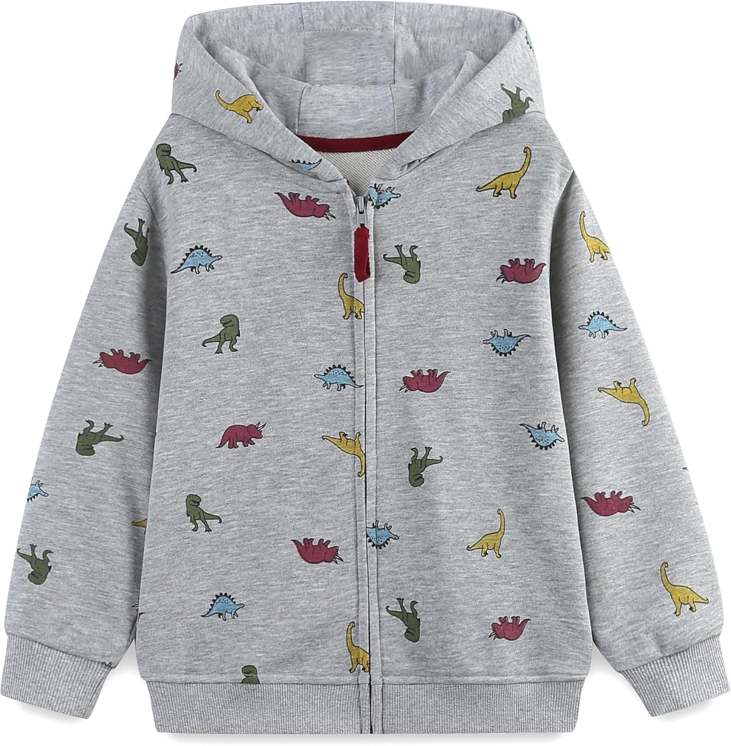 Baby Toddler Boys Dinosaur Hooded Zip Jacket Casual Outerwear Active Sweatshirt
