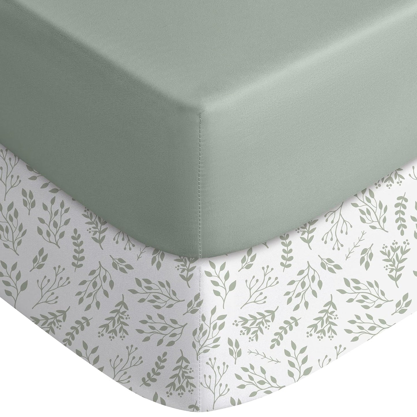 Yoofoss Pack and Play Sheets Fitted, Mini Crib Sheets 2-Pack for Pack N Play Mattress, Stretchy