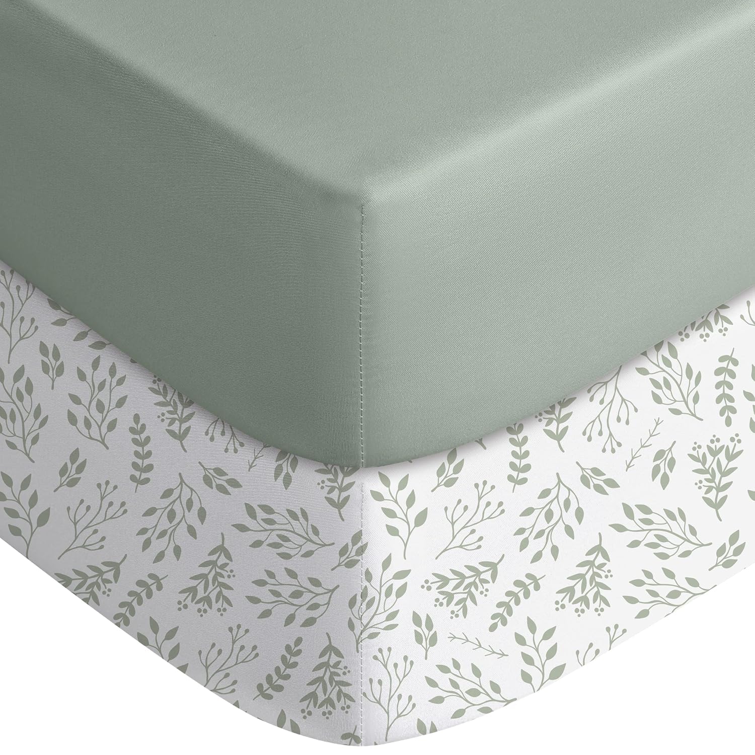 Yoofoss Pack and Play Sheets Fitted, Mini Crib Sheets 2-Pack for Pack N Play Mattress, Stretchy