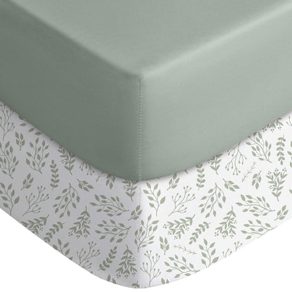 Yoofoss Pack and Play Sheets Fitted, Mini Crib Sheets 2-Pack for Pack N Play Mattress, Stretchy