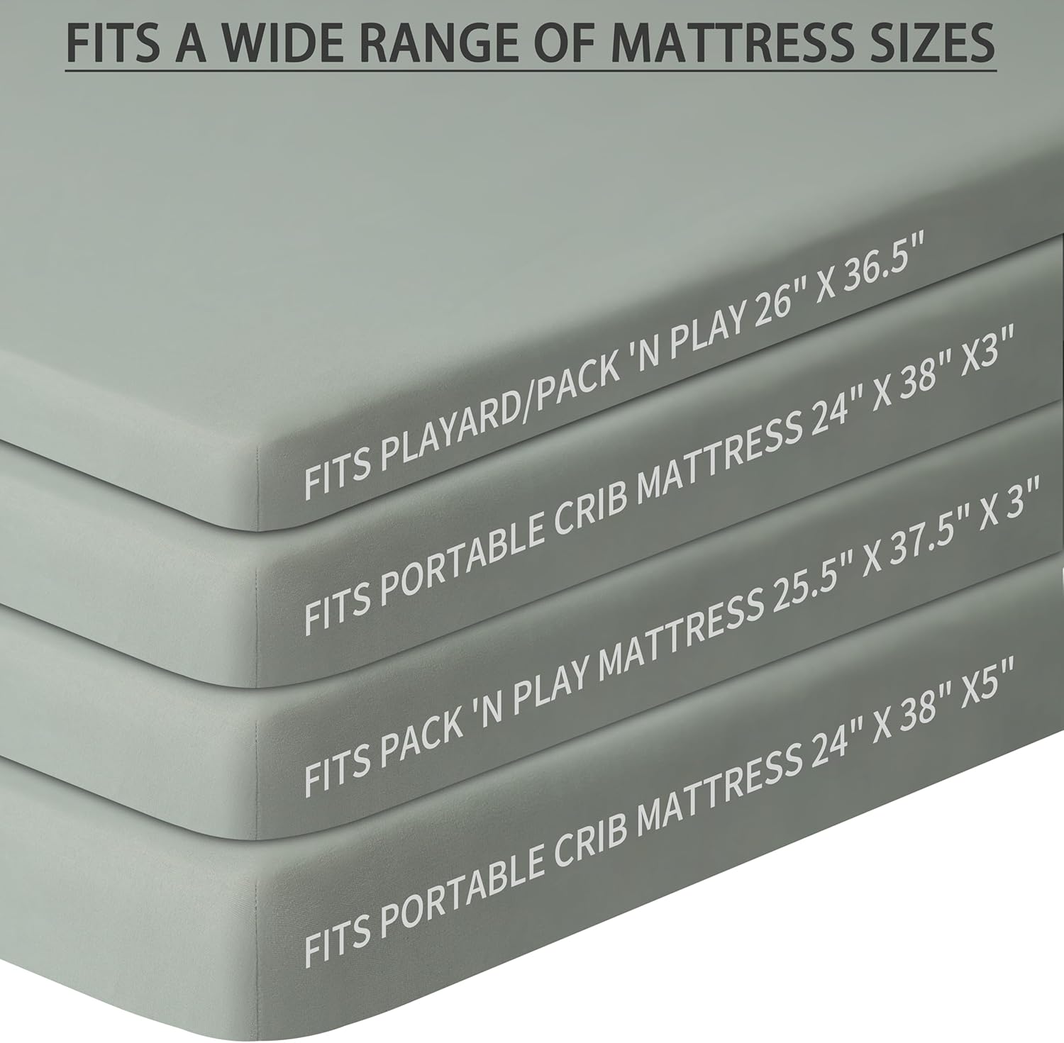 Pack and Play Sheets Fitted, 2 Pack Pack n Play Sheets for Graco Pack n Play Mattress, Unisex