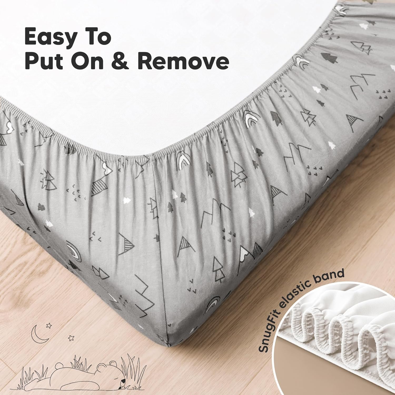 KeaBabies 2-Pack Organic Crib Sheets for Boys, Girls - 52x28 Fitted Crib Mattress Sheet Neutral