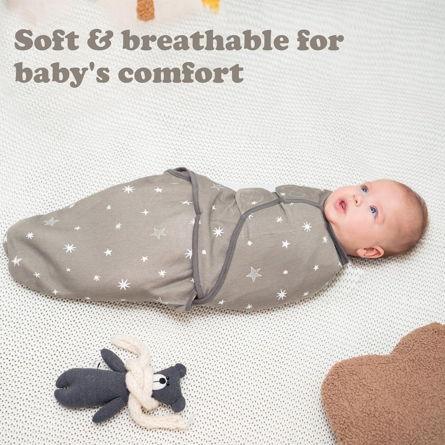 Preemie Swaddles 4-7 lbs - 3-Pack Premature Babies Swaddle Sleep Sack - Organic Cotton - Premature