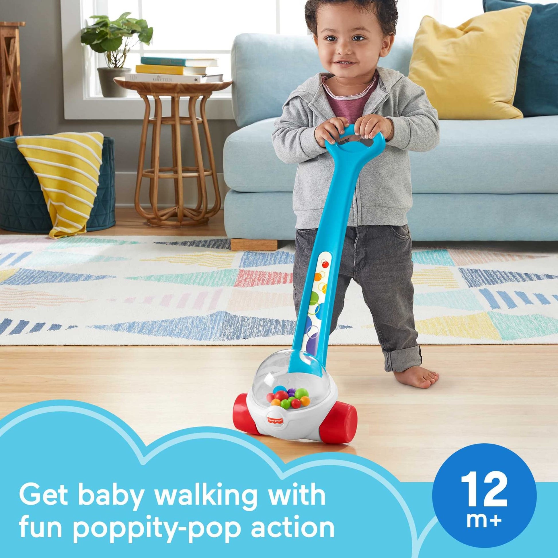 Fisher-Price Corn Popper, Blue Push-Along Toy