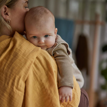 Swaddle - 100% Organic Cotton - Muslin Swaddle Blankets for Newborn, 47" x 47" (Autumn Yellow)
