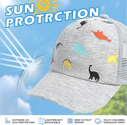 Duoyeree Toddler Baseball Cap Baby Cap Sun hat Print Dinosaur Pattern and Solid Color hat Kids boy Girl Age 0-8t