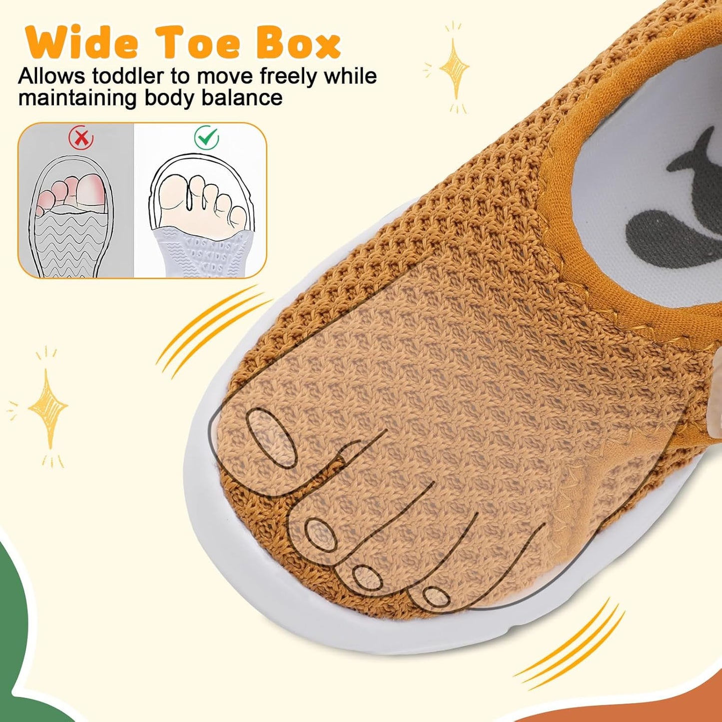 FEETCITY Baby Shoes Boys Girls First Walking Shoes Infant Sneakers Lightweight Slip On Shoe