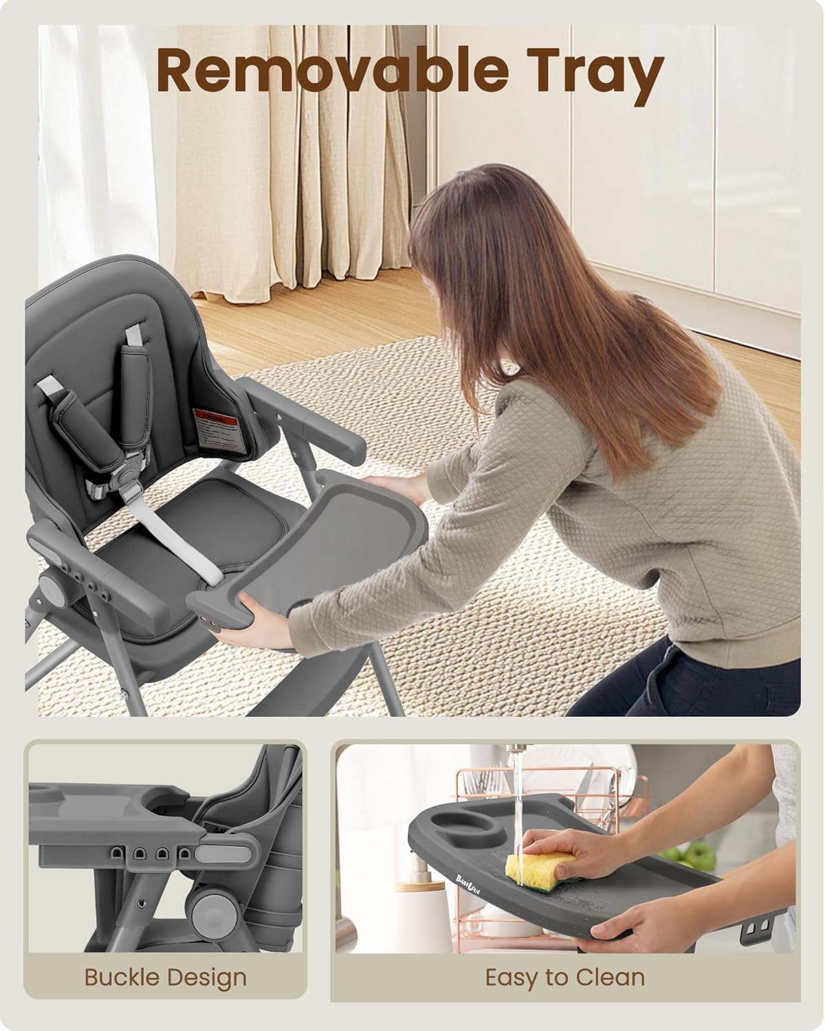 Foldable High Chair, High Chairs for Babies and Toddlers, Dining Chairs and Eating Chair with