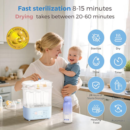 Bottle Sterilizer and Dryer, All-in-One Electric Steam Sterilizer Bottle Sanitizer for Baby