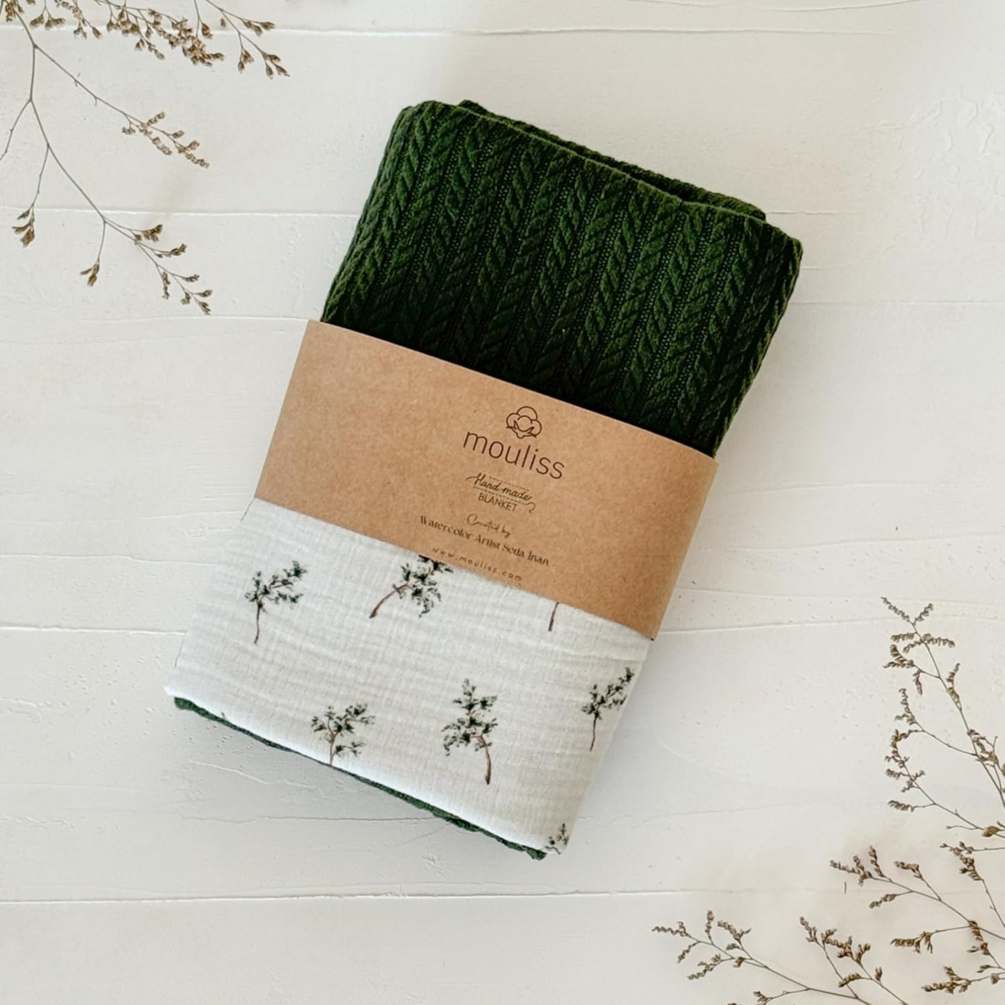 Personalized Baby Blanket with Name – Handmade 100% Organic Cotton Newborn Gift | Custom Knit