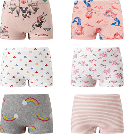 KikizYe Little Girls Boyshort Panties Big Kids Soft Cotton Underwear