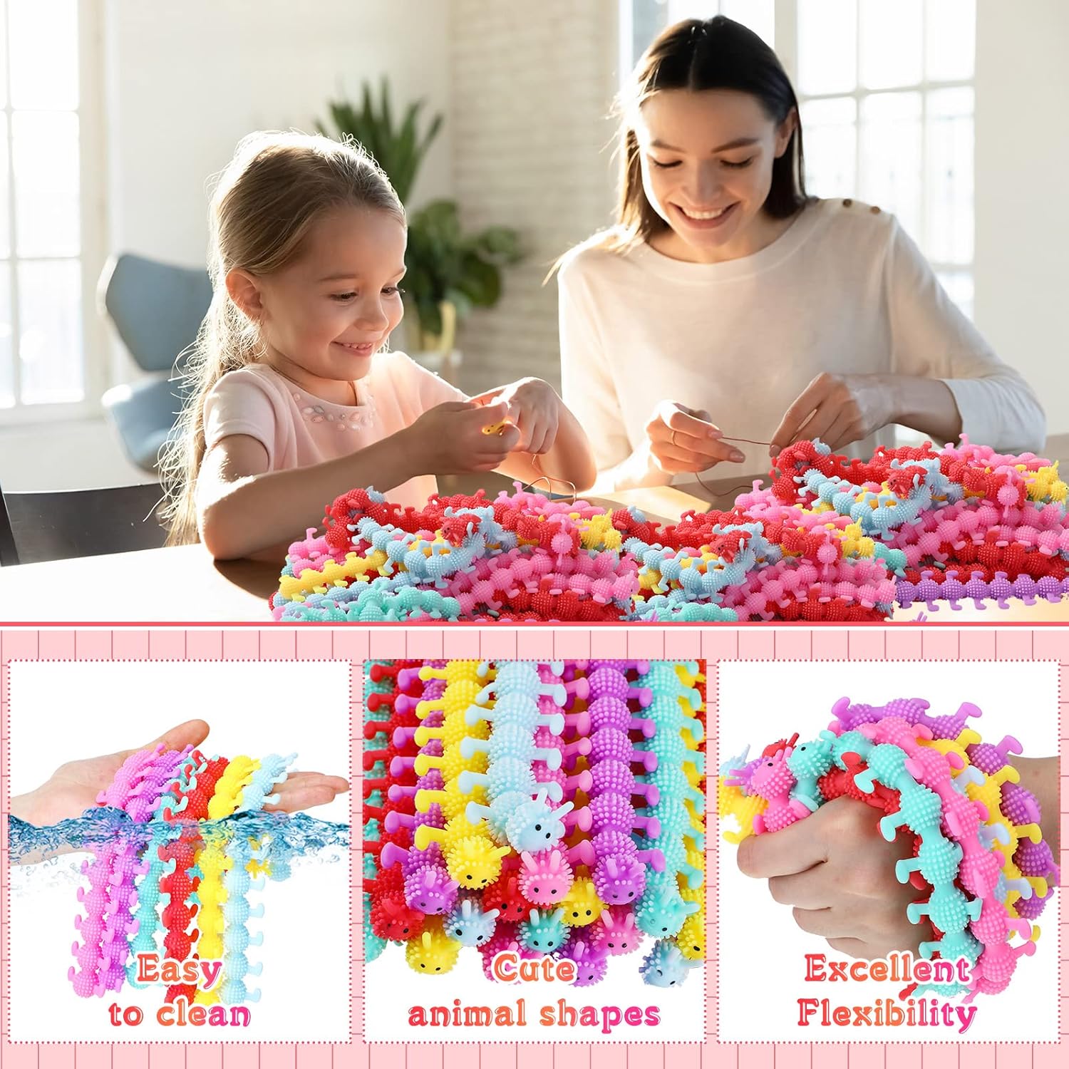 Chivao Bulk Stretchy String Fidget Toys Animal Sensory Toys Pack Worm Sensory Stress Fidget Toys