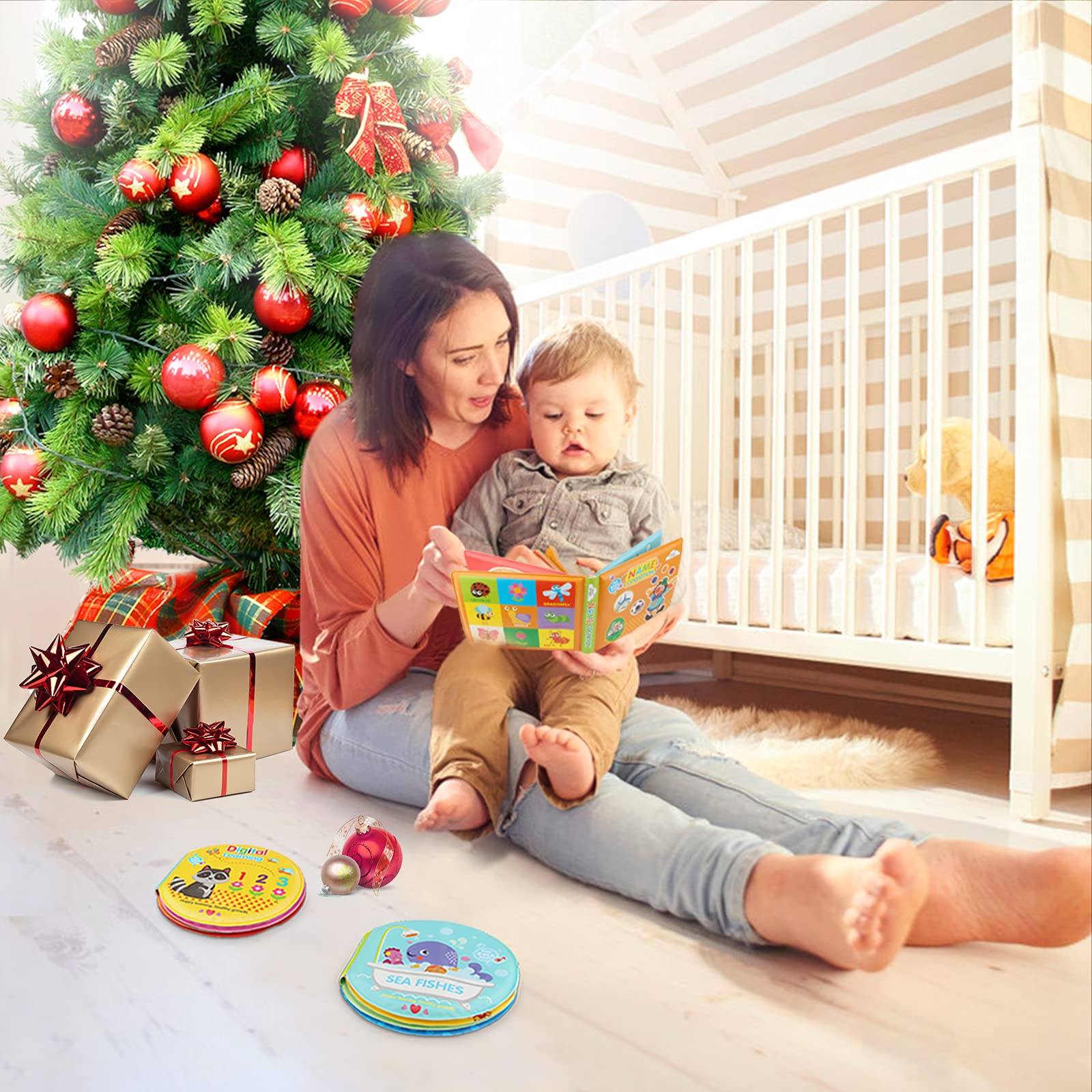 Baby Bath Toys, Nontoxic Bath Books for Babies Bath Time, Bathtub Toys for Toddlers 6 to 12 18