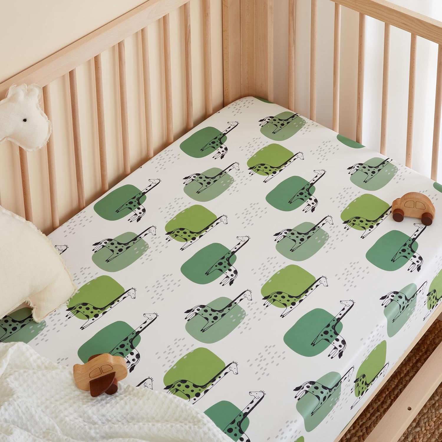 TILLYOU Baby Crib Sheets for Boys Girls, Super Soft Toddler Bed Sheets, 2 Pack Sheets for Standard
