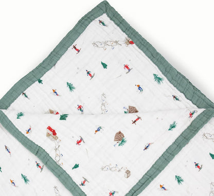 Little Unicorn Premium Quilted Throw | Super Soft, Multi-Layered Muslin XL Blanket| Great for Kids