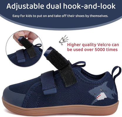 WateLves Toddler Little Kids Wide Barefoot Shoes The First Walking Shoes Girls Boys Breathable Zero Drop Minimalist Sneakers with Wide Toe Box Natural to Grow